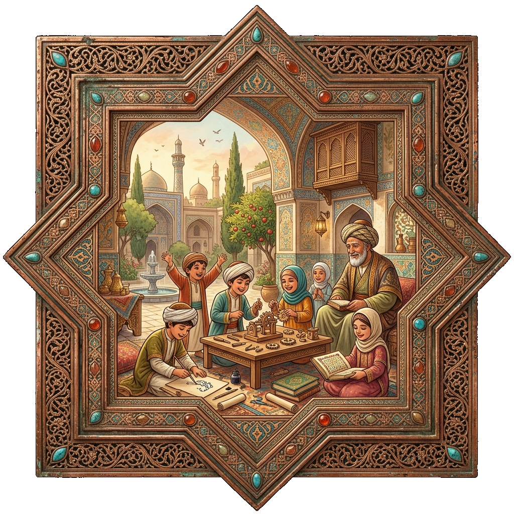 Tell a story, design a game, build a little tool; Stay safe while learning with your friends. anlatım görseli