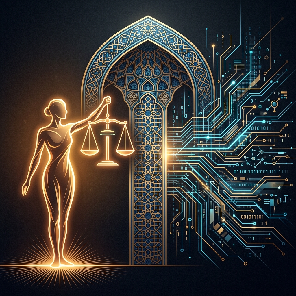Data, models, and automation may present evidence and scenarios to shura; they cannot own judgement or responsibility. illustration